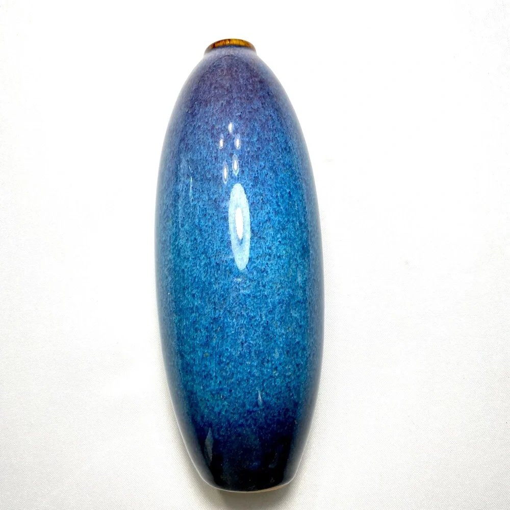 Vase CLYTYOPK Ceramic glazed Vase Modern Farmhouse Decoration cobalt Blue